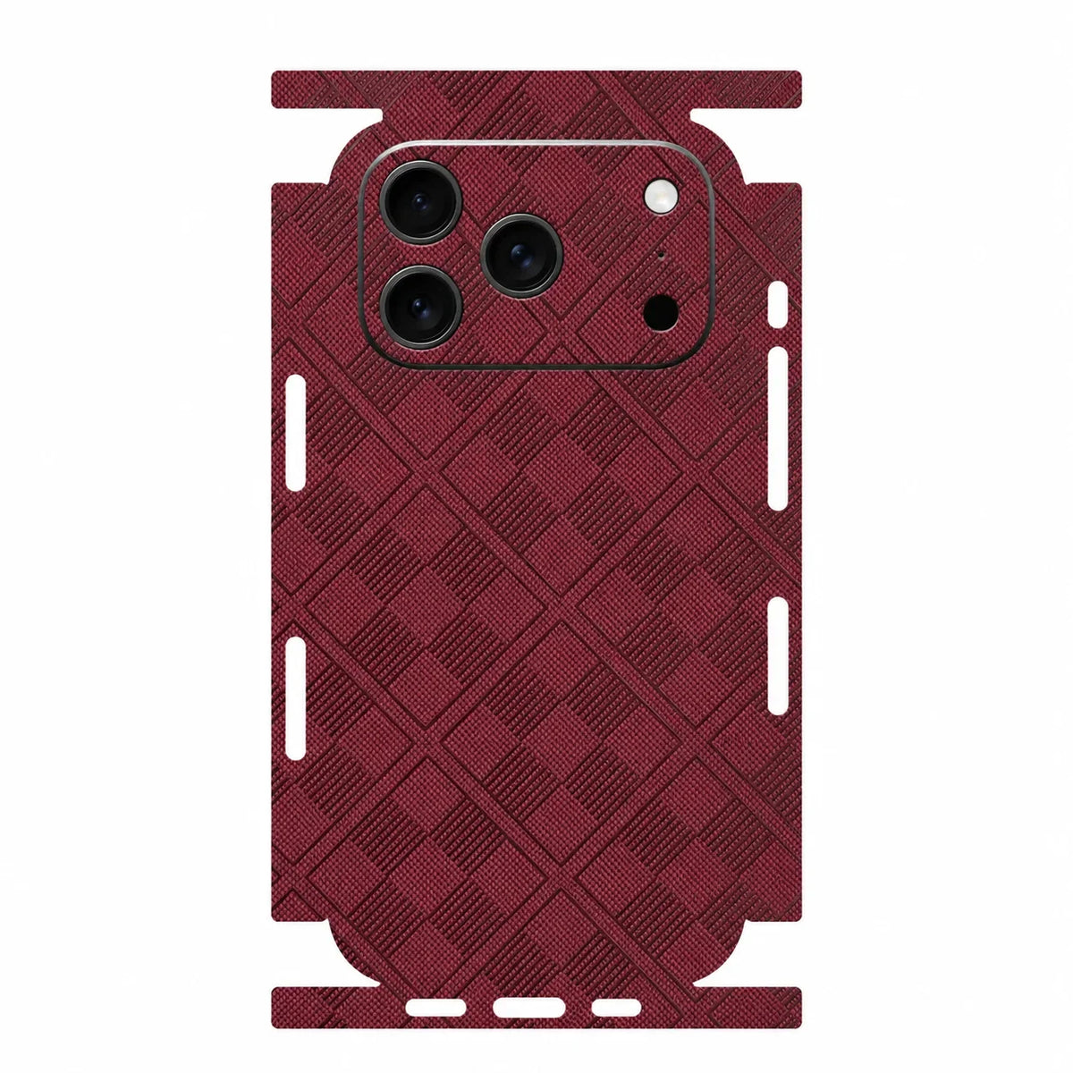 Full Wrap Faux Leather 3D Embossed Back Skin for iPhone 17 16 15 14 13 Pro Max Anti Scratch Rear Protective Film Sticker