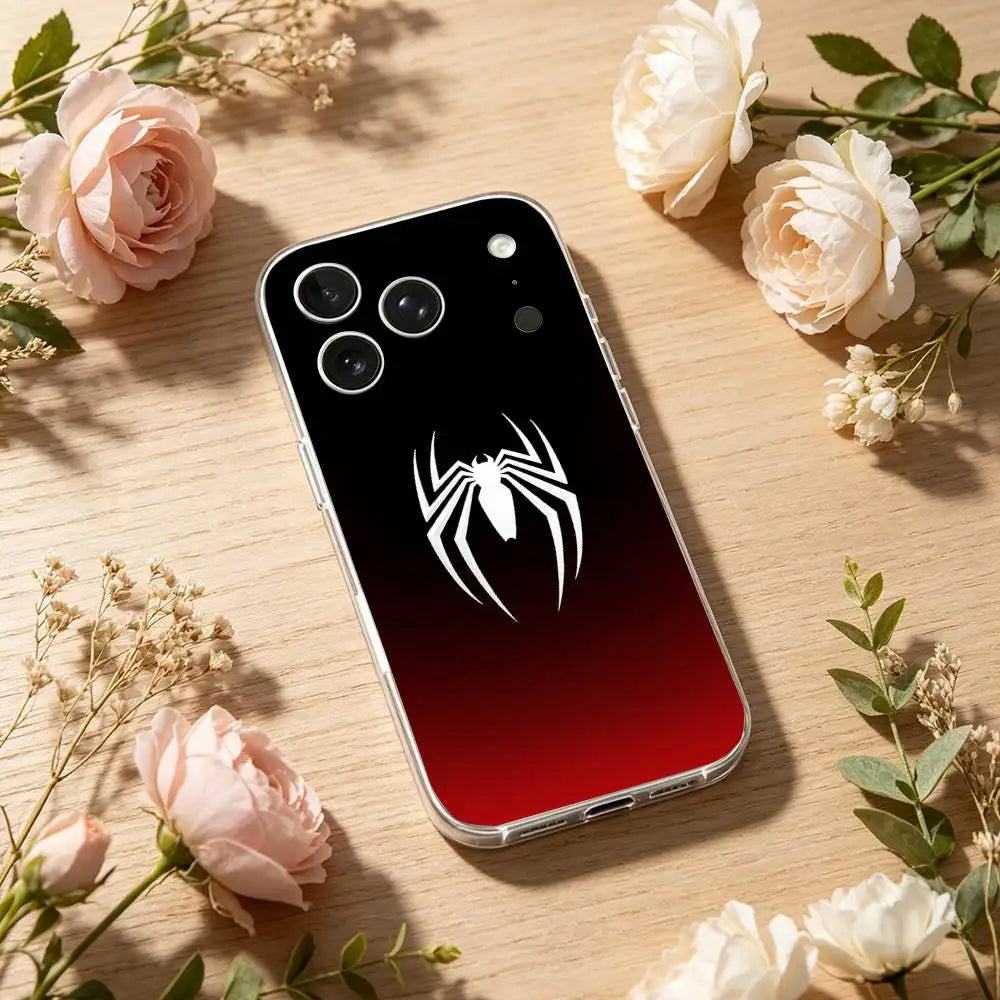 Classic-S-Spider-Man-S Phone Case For IPhone 17 16 15 14 Plus 13 12 11 Pro Max Phone Back Cover Transparent Shockproof Cover