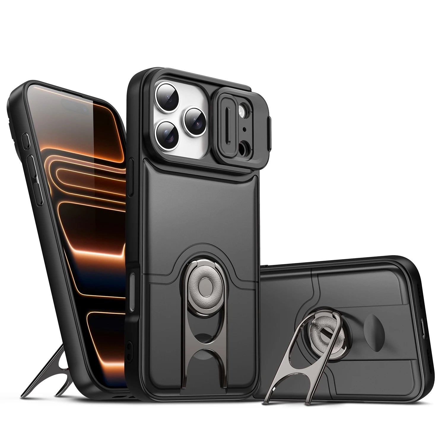 Best Protection Lens Cover Hard Case for Iphone 17 18 Pro Max 16 Pro Iphone18 Iphone17 Iphone16 Stand Holder Cases