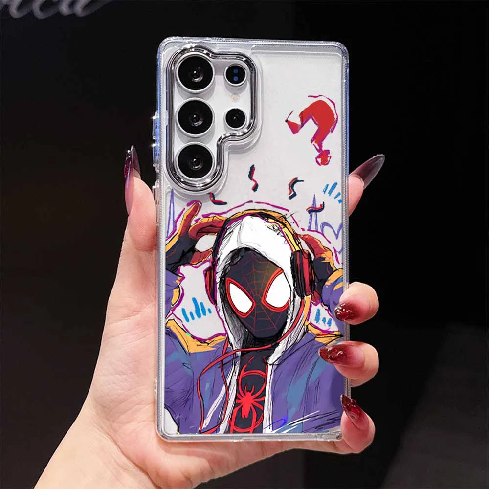 Spider-Man Anime For Samsung Galaxy S26 S25 EDGE S24 S23 S22 S21 S20 FE Ultra Plus Transparent Soft Phone Case
