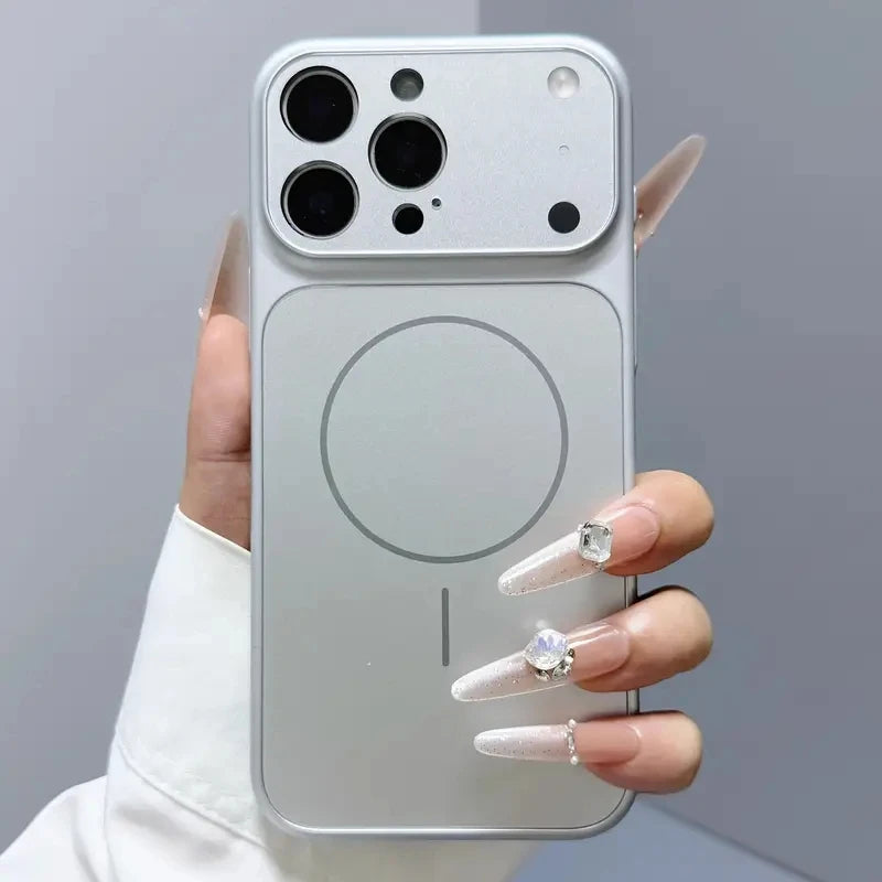 Original Nano Frosted Glass For Magsafe Wireless Charging Phone Case For iPhone 17 16 15 14 13 12 11 Pro Max Air Magnetic Cover