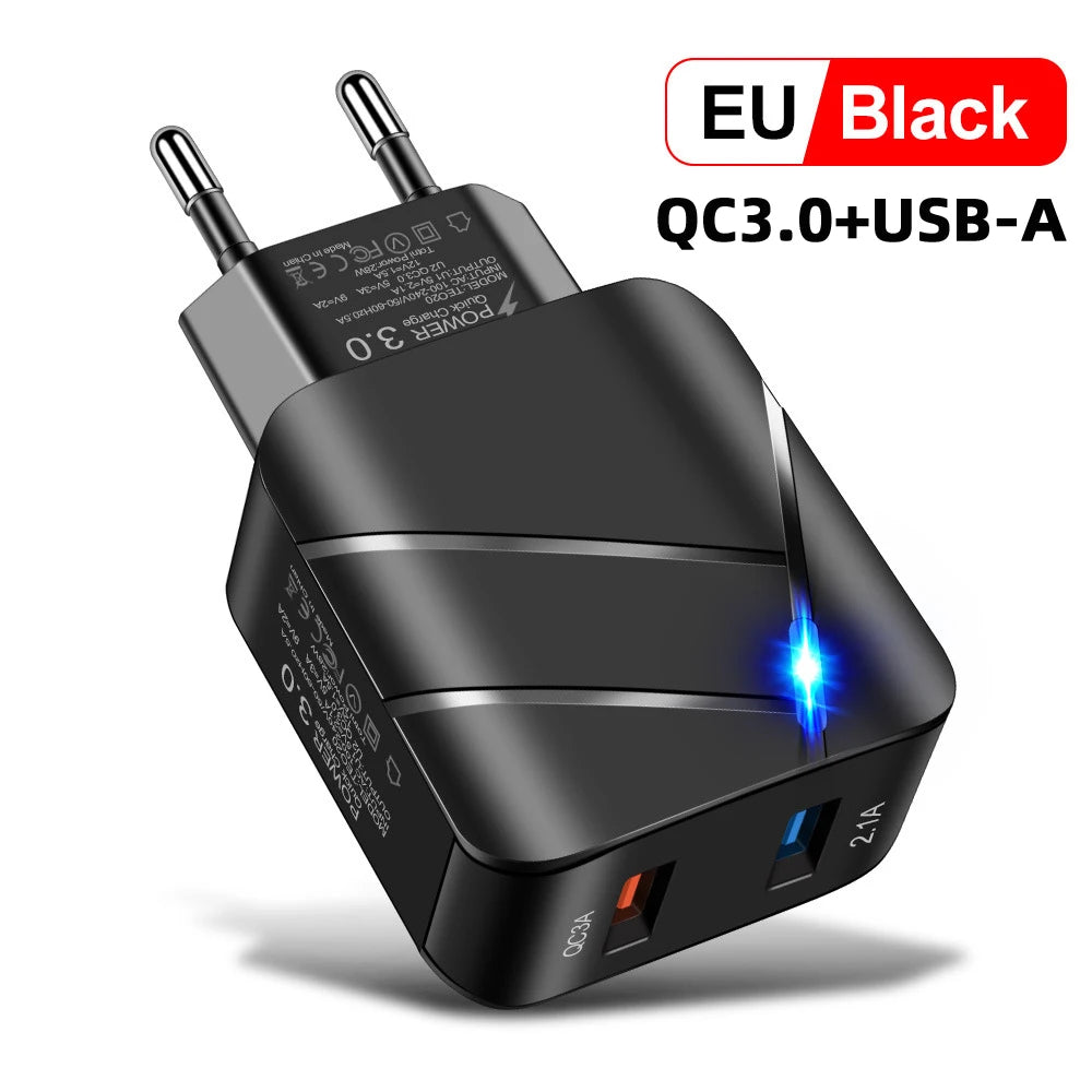 AIXXCO USB PD Quick Charge 28W 40W USB Charger QC3.0 2A Fast Wall Charger Mobile Phone Charger for Samsung Xiaomi iPhone 12