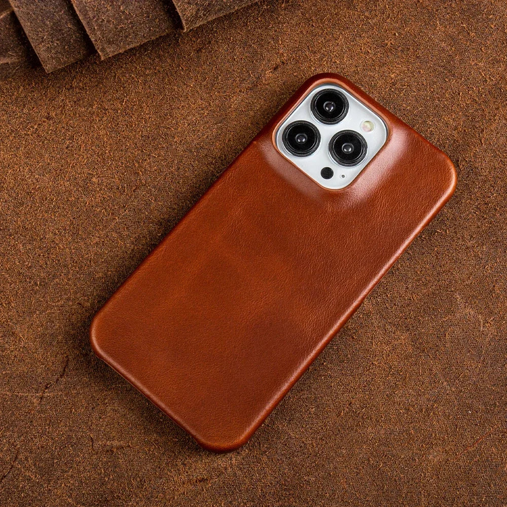 Oil Wax Luxury Genuine Leather Cover Case For Iphone 14 13 12 15 Pro Max 11 Case For Iphon Aesthetic Vintage Retro With 8 Colour