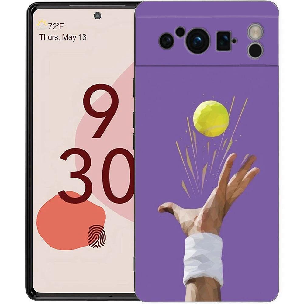 Sport Tennis Phone Case For Google Pixel 10A 10 9 8 7 6 Pro XL 9A 8A 6A 7A 5G Soft Shockproof TPU Black Cover