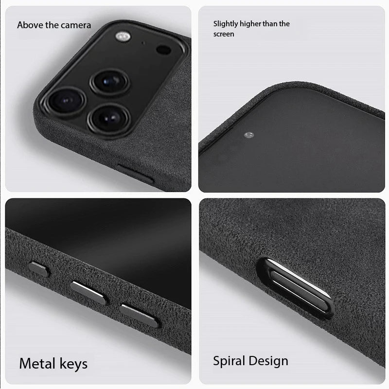 100% Italian Alcantara Magnetic Case for iPhone 17 Pro Max Air Luxury With Magsafe Cover Leather Phone Cases for iPhone 17Pro