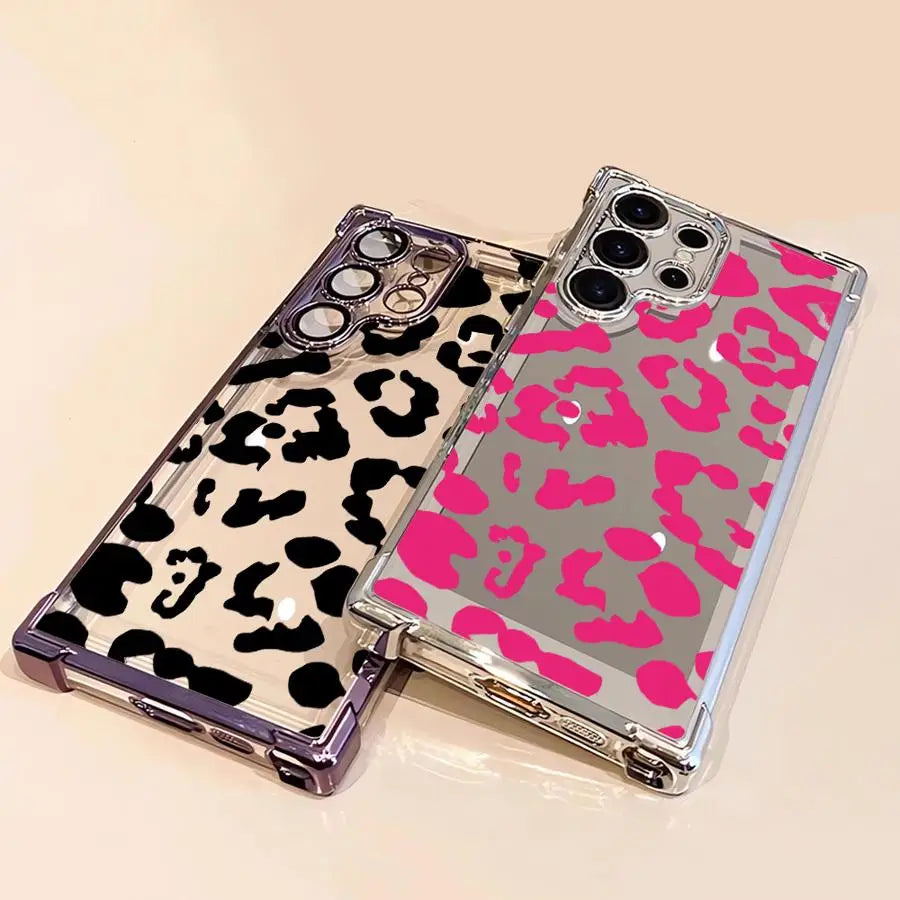 Soft Phone Cover Case for Samsung Galaxy S21 Plus S20 FE S24 S25 Edge S23 S22 Ultra Leopard Print