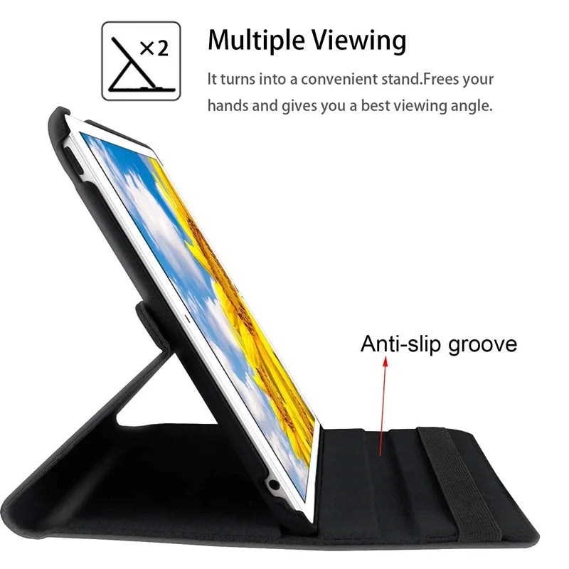 For iPad Pro 12.9 2018 2020 2021 2022 2015/2017 Smart Leather Case 360° Rotation and Sleep Wake Function Protective Shell