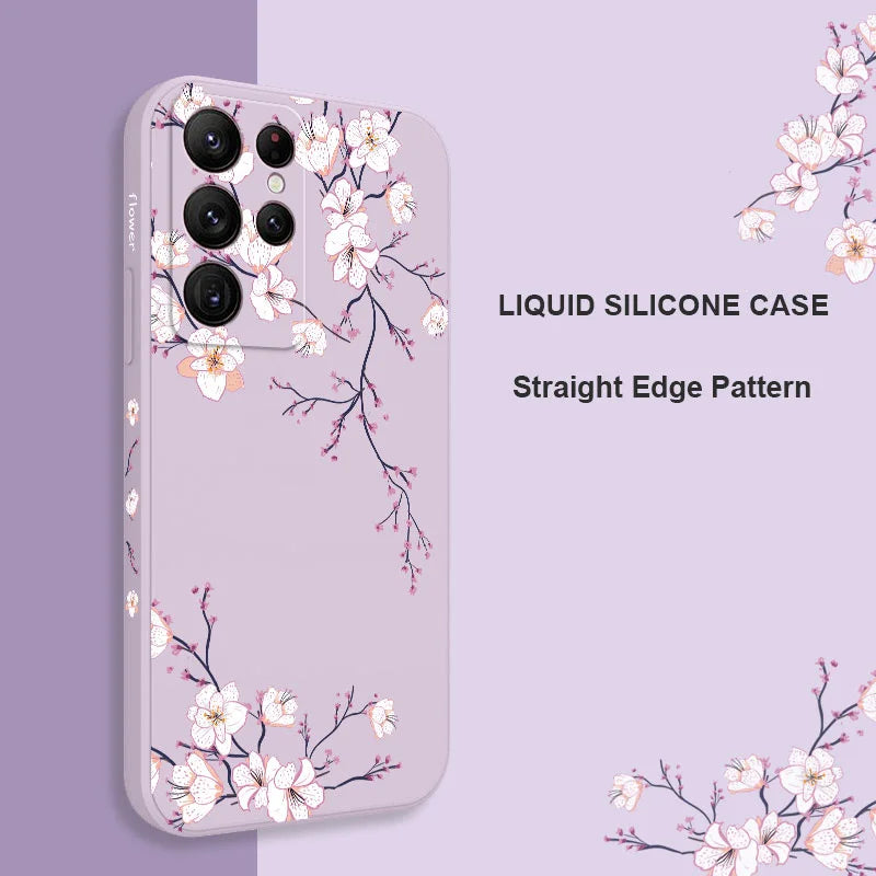 Plum Blossom Phone Case For Samsung Galaxy S25 FE S24 S23 S22 S21 S20 Ultra Plus FE S10 S9 S10E Note 20 ultra 10 9 Plus Cover