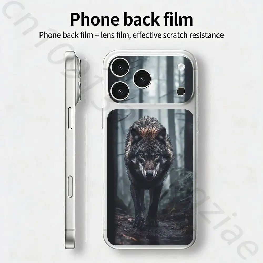 The Wolf For iPhone 17 pro Max /17 pro Full Cover Decal Skin Wrap 3D Colorful Rear Protective Sticker Film