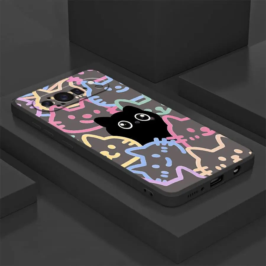 Case for Google Pixel 9a 8a 7a 10 9 Pro XL 6 7 8 Pro 6a Funda Phone Cover Cartoon Cute Cat