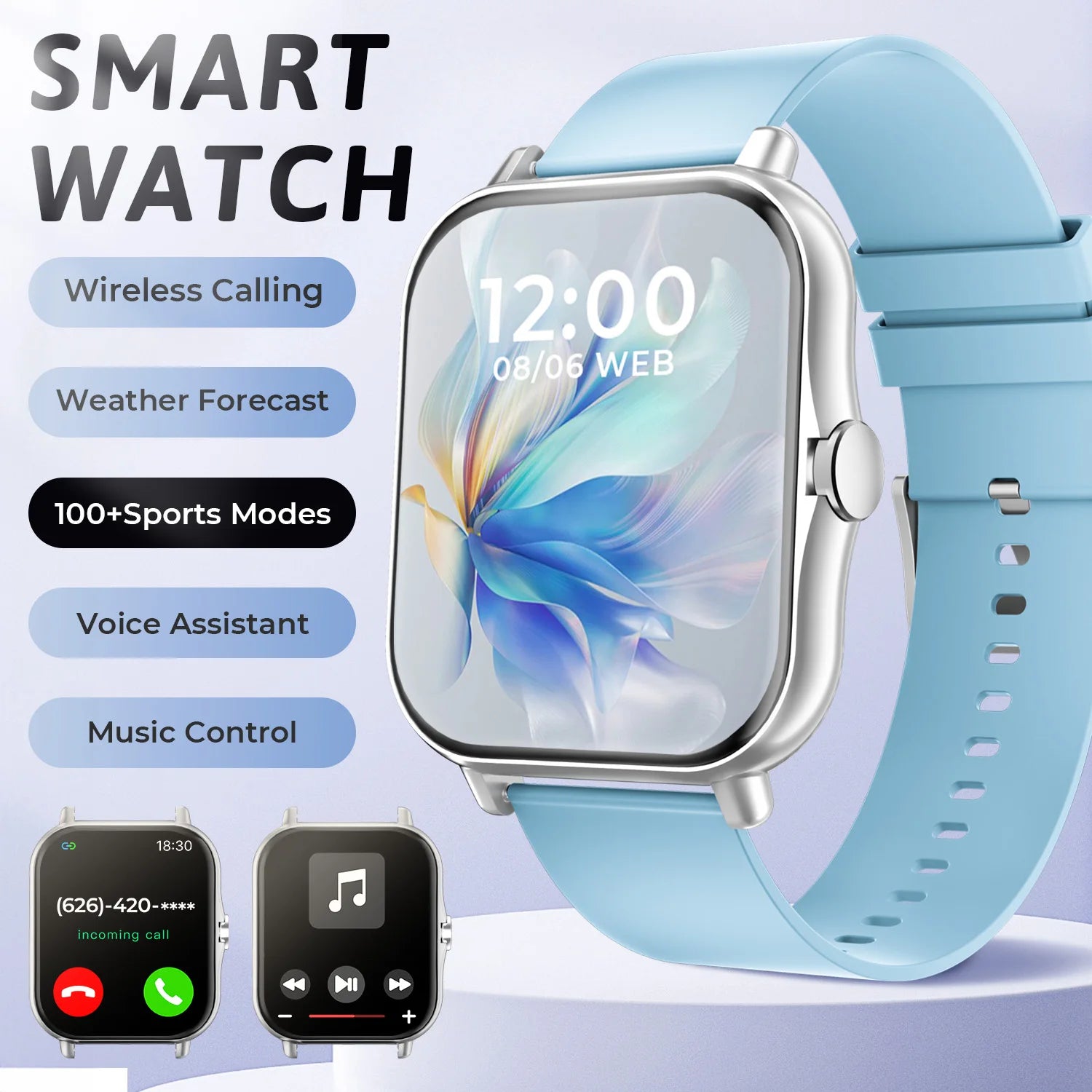 2026 New Smartwatch Bluetooth Call Fitness Tracker Heart Rate Sleep Record Outdoor Sport Watch for  Android/IOS Men Women Gift