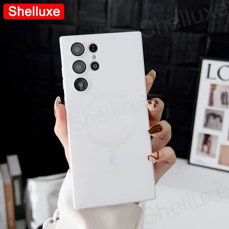 Luxury For Magsafe Magnetic Soft TPU Case Shelluxe For Samsung Galaxy S26 S25 EDGE S24 S23 S22 Ultra S21 Plus S20 FE Phone Cover