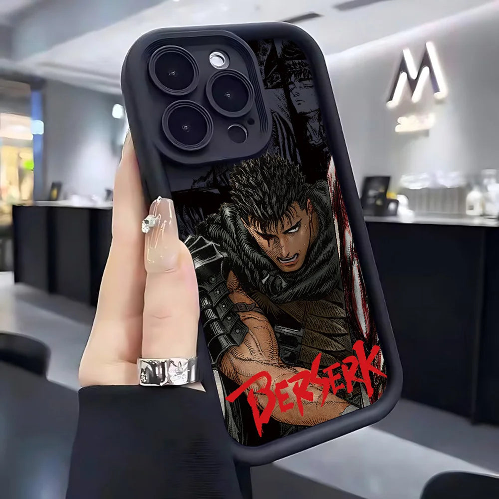 Anime Berserk Guts Phone Case for iPhone 17 16e 16 15 14 13 12 11 Air Pro Max Mini XR XS X 7 8 6 6s Plus Soft TPU Back Cover