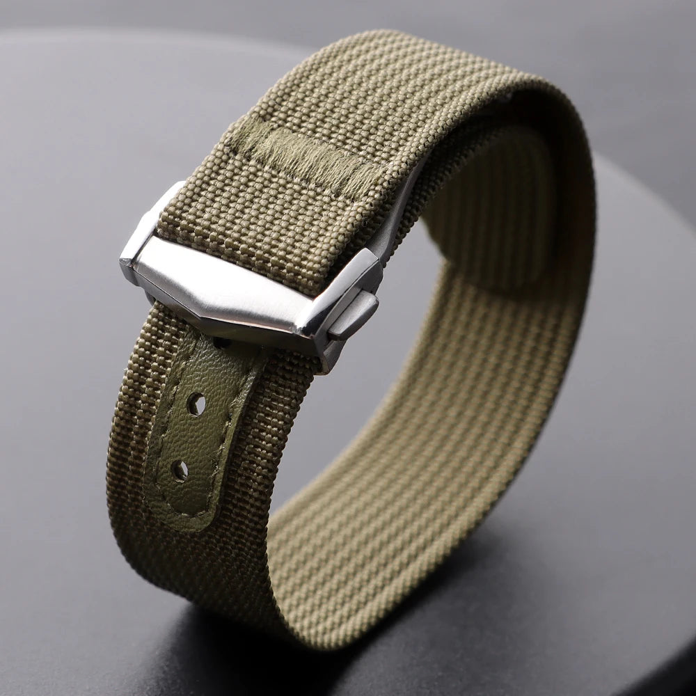 20mm Canvas Nylon Watch Strap For Omega for Swatch For Seiko Men Women Sport Washable Folding Buckle Watchband Watch Accessories