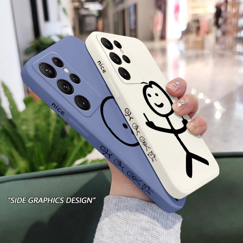 Line Man Phone Case For Samsung Galaxy S25 S24 S23 S22 S21 S20 Ultra Plus FE S10 Note 20 ultra 10 9 Plus Cover