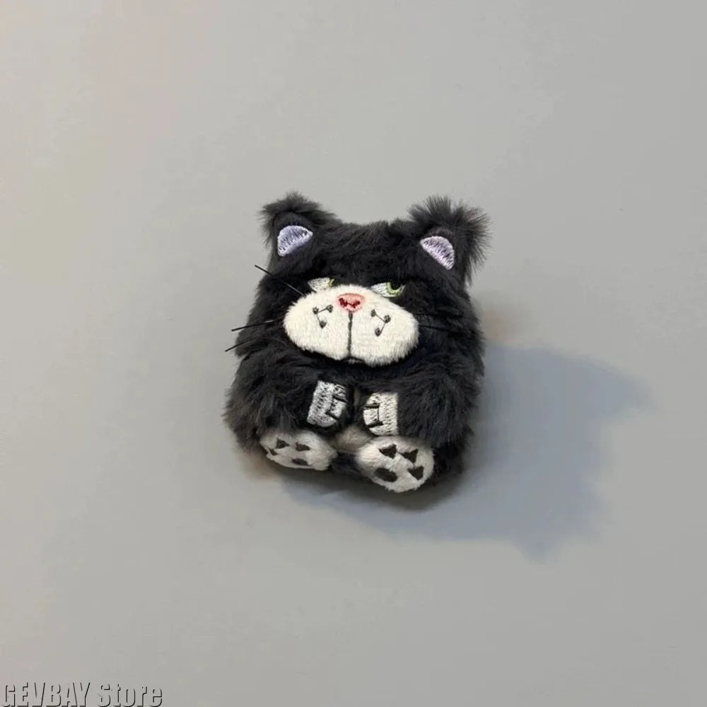 Japan Anime Cartoon Grey Cat Plush Earphone Case for Airpods Pro 2 Korea Cute Animal Furry Headphone Cover for Airpods 1/2/3/Pro
