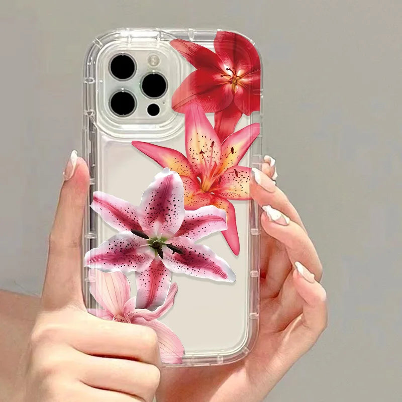Flower Phone Case For iPhone 17 Case For iPhone 11 13 14 12 15 16 Pro 17 Pro Max 17 Air 16E 8 7 Plus XR SE 3 2 Soft Clear Cover