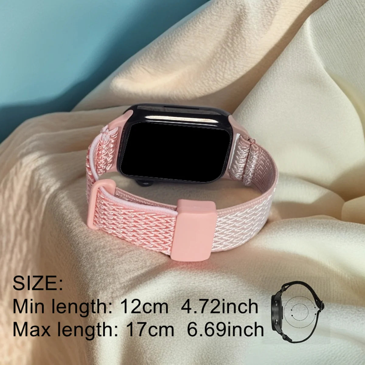 Kids Nylon Elastic Loop Watch Band Compatible with Apple Watch 38/40/41mm 42/44/45mm Magnetic Stretchy Wristband for Girls Boys