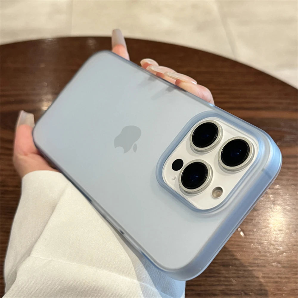 Soft Matte Candy Transparent Phone Case For iPhone 17 16 15 14 Pro Max Plus 13 12 11 XR Shockproof Silicone Bumper Cover