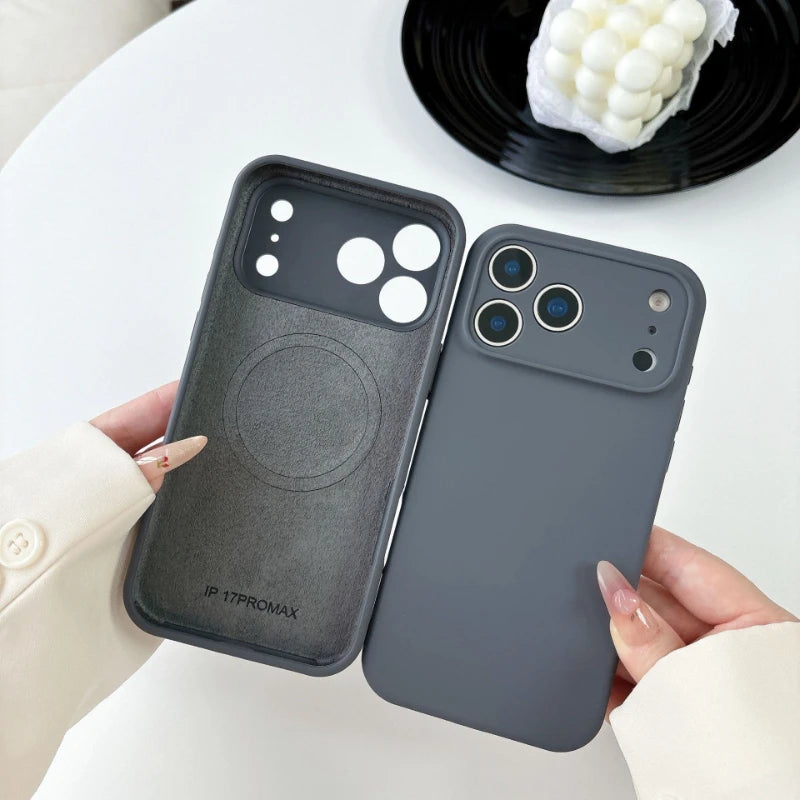 Magnetic Original Liquid Silicone Phone Case For iPhone 17 16 15 14 13 Pro Max 17Pro Air For Magsafe Wireless Cases Soft Cover