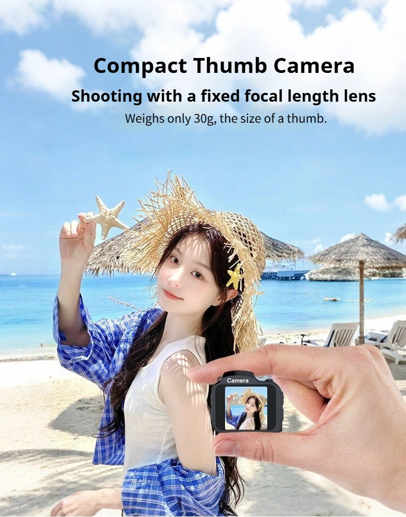 Mini Keychain Camera 4K HD Retro Digital Camera 64MP 1.54-Inch HD Screen Portable Video Recorder with Flash Thumb Camera