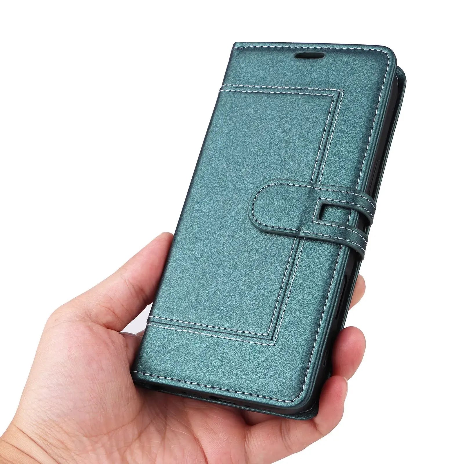 Business Leather Flip Phone Case for iPhone 17 Pro Max Air 16E 16 15 14 13 12 11 Pro XS XR Max Plus SE Card Wallet Pocket Cover