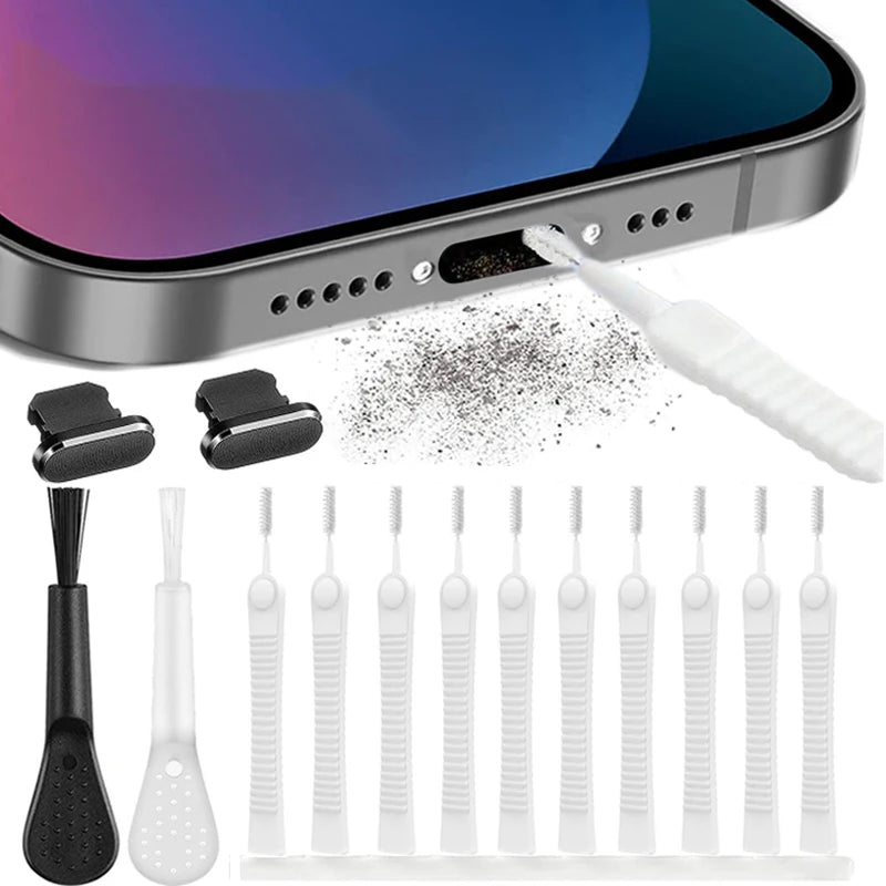 Mobile Phone Speaker Cleaner Kit Phone Charging Port Dust Plug Cleane Tool Portable Clean Brush Set For iPhone 14 13 12 11 iPad