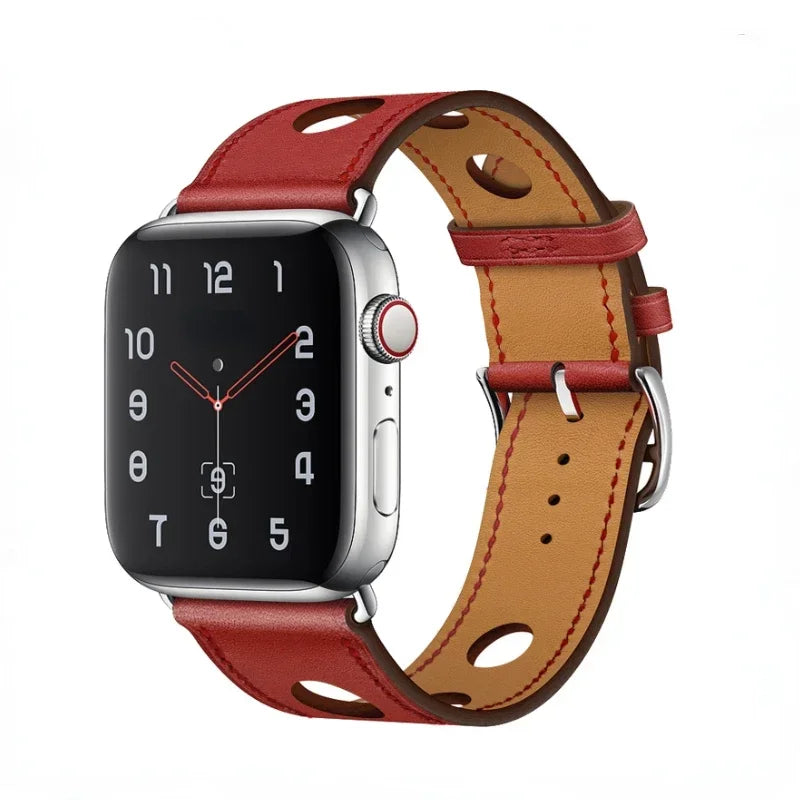 Genuine Leather Bracelet Strap For Apple Watch Band 45mm 49mm 41mm 44mm 42mm 46mm Leather Wristband iWatch Ultra 11 10 9 8 7 6 5