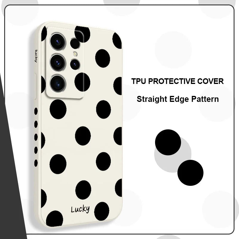 French Polka Dots Phone Case For Samsung Galaxy S25 S24 S23 S22 S21 S20 S10 S10E Ultra Plus FE Note 20 Ultra Plus Cover