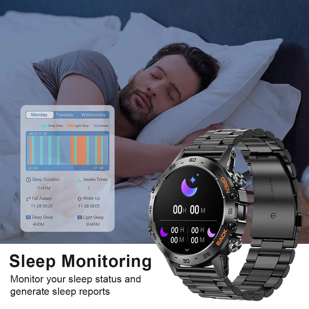 MEVADEN Steel 1.39 inch Men Luxury Smart Watch Bluetooth Call Sport Fitness Tracker Health Monitor Smartwatch for Male MD52