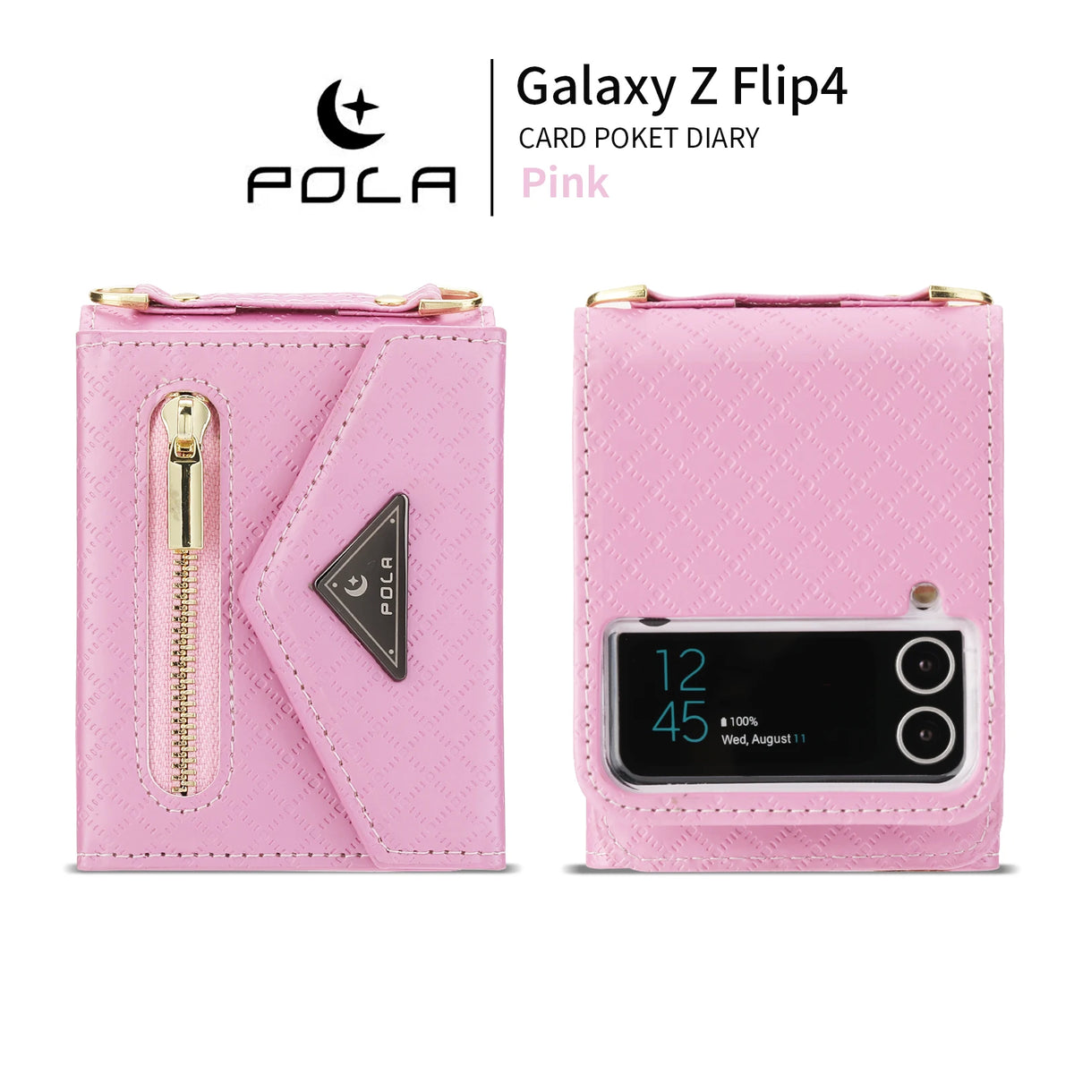 Zipper Leather Case For Samsung Galaxy Z Flip 8 7 FE 6 5 4 3 Flip8 Card Holder Wrist Strap Handbag Magnetic Folio Wallet Cover