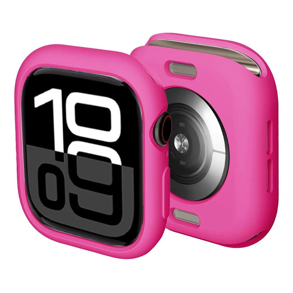 Soft Silicone Case for Apple Watch Band 46mm 45 44 42mm 41 40mm Accessories Protectector iWatch Series SE 12 11 10 9 8 7 6 Cover