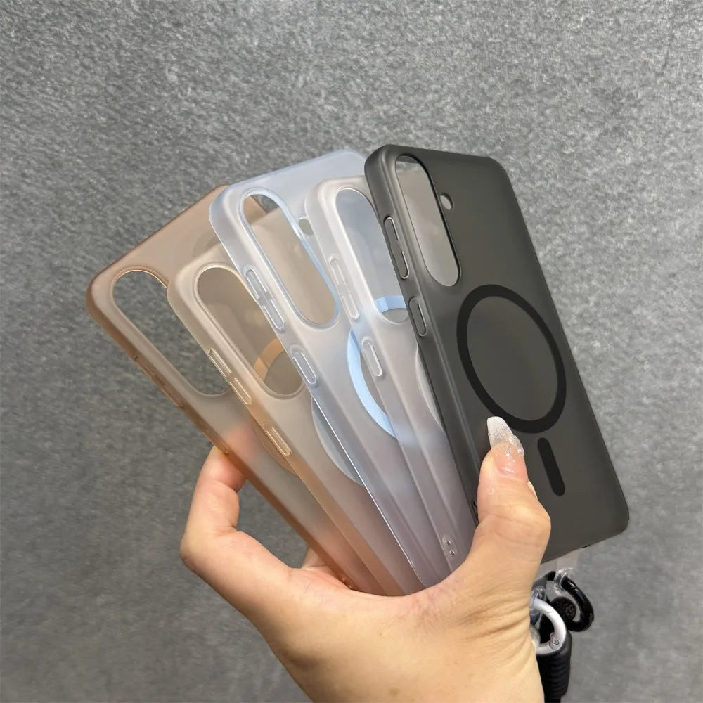 Matte for Magsafe Hard PC Lanyard Case for Samsung Galaxy S26 S25 S24 Ultra S22 S23 Plus S21 FE A56 A55 A16 A35 Magnetic Cover