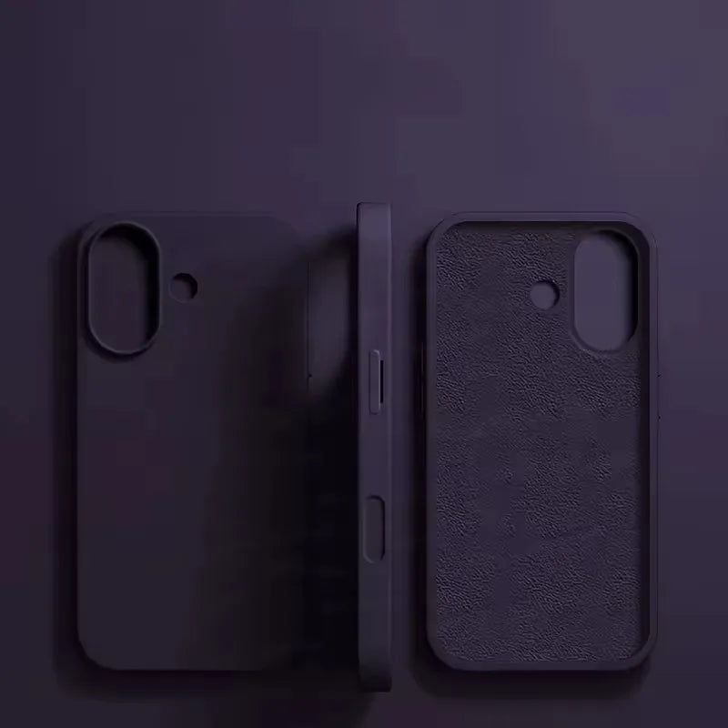 For iPhone 16 15 14 13 12 11 Pro Max Plus Luxury Liquid Silicone Phone Case NEW Matte Shockproof Cover Soft TPU Protective Shell