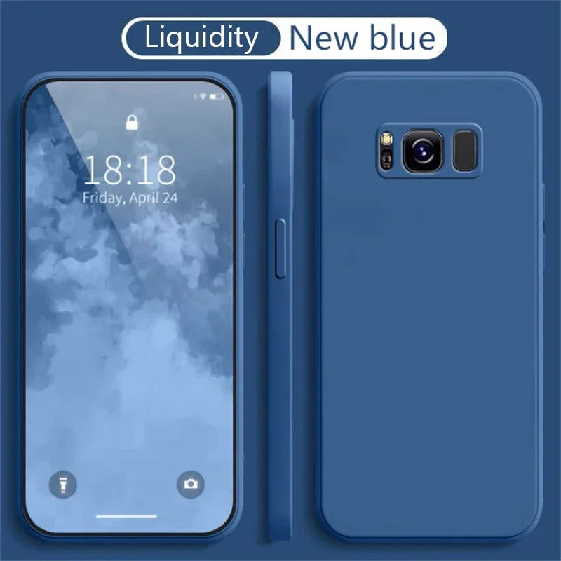 Simple Silicone Phone Case for Samsung Galaxy S8 S9 S10 S20 S21 S22 S23 S24 S25 FE Plus Camera Protective Shockproof Back Cover