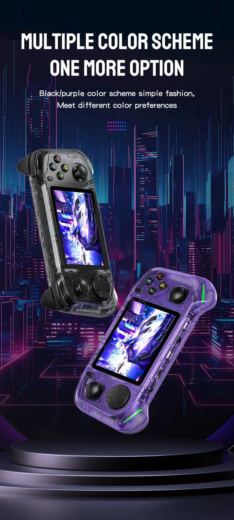 RX6H Retro Handheld Game Console Linux System 3.5 Inch IPS Screen Portable Pocket Video Player 64GB 128GB Games Kid Gift