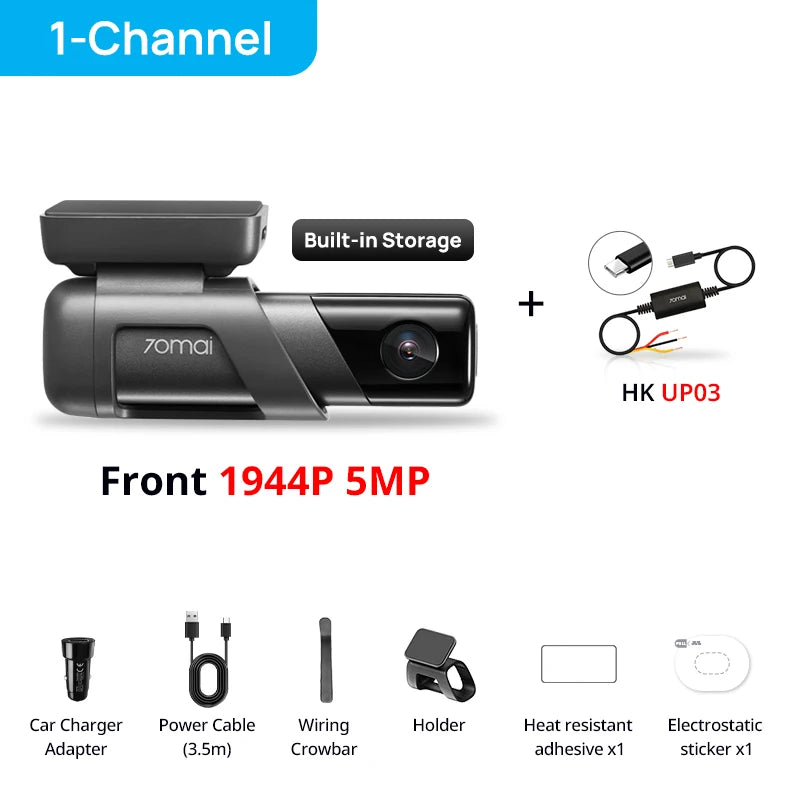 70mai Dash Cam M500 1944P 170FOV 70mai M500 Car DVR Dash Camera Recorder GPS ADAS 24H Parking Monitor EMMC Built-in Storage