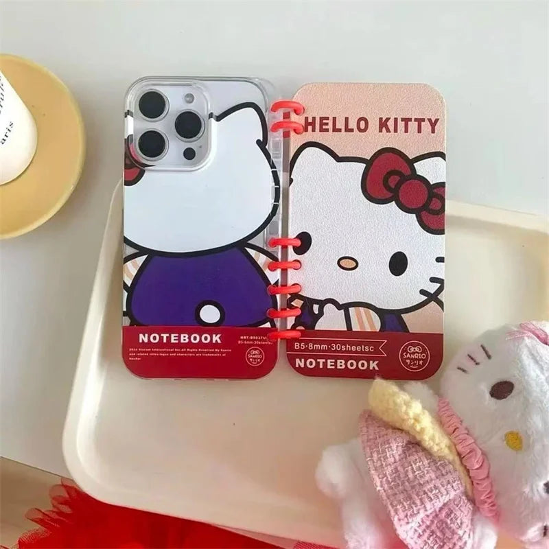 Sanrio 3D Cartoon Flip Notebook Kitty Kuromi Phone Holder Case for Samsung Galaxy S26 S25 S24 S23 S22 Ultra S21 S20 FE Cover