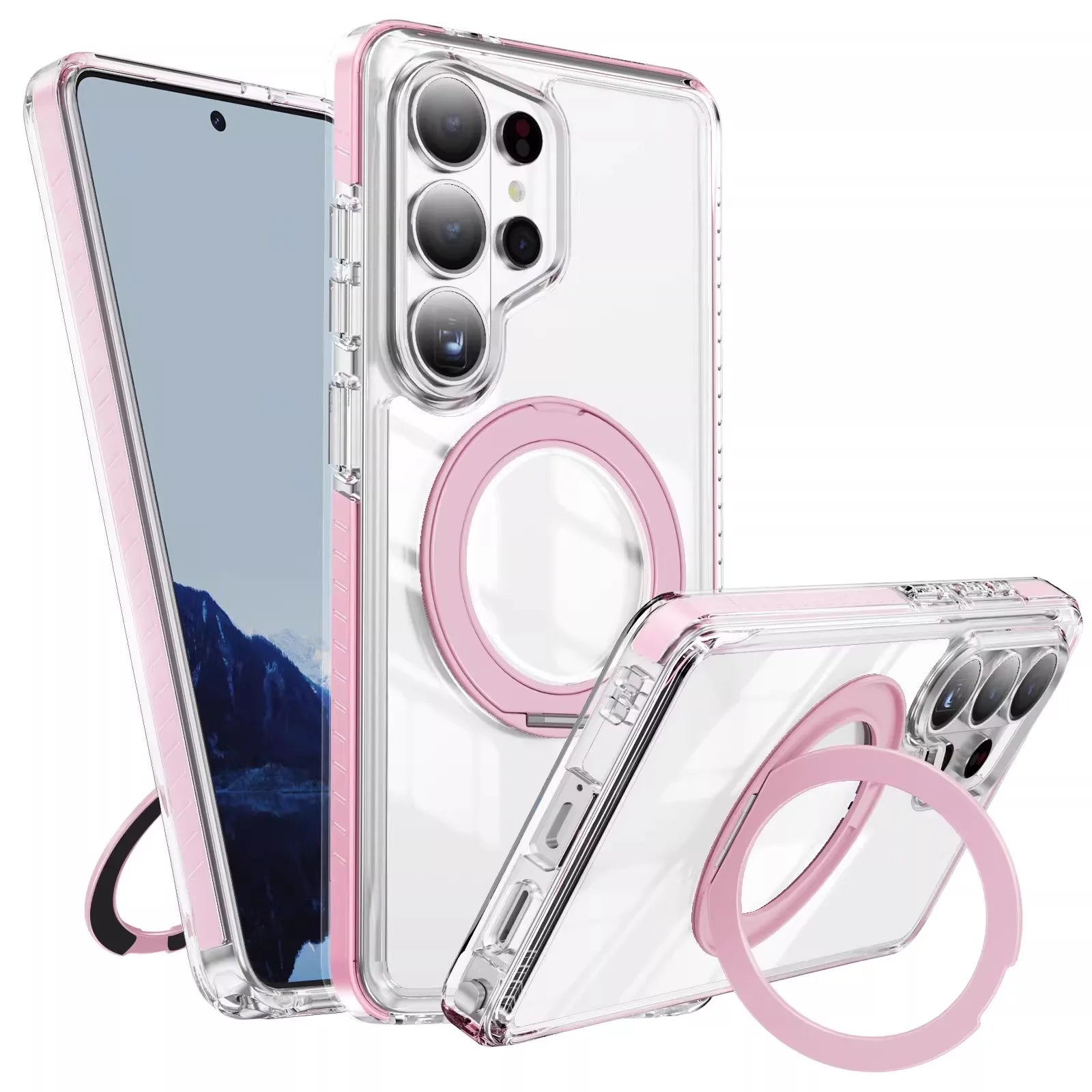 for S26Ultra S26+ For Magsafe 360°Rotation Stand Case For Samsung Galaxy S26 Ultra Plus S25 S24 Plus TPU Magnetic Charging Cover