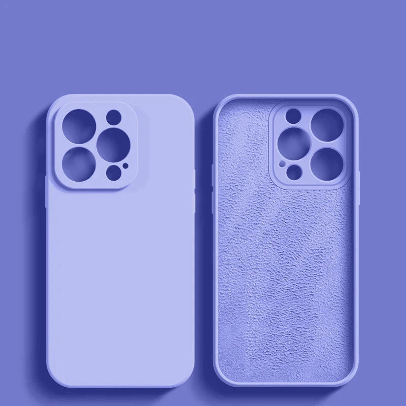 Luxury Liquid Silicone Phone Case For Apple iPhone 16 15 14 13 12 11 Pro Max Soft Case Shockproof Bumper Cover Phone Accessories