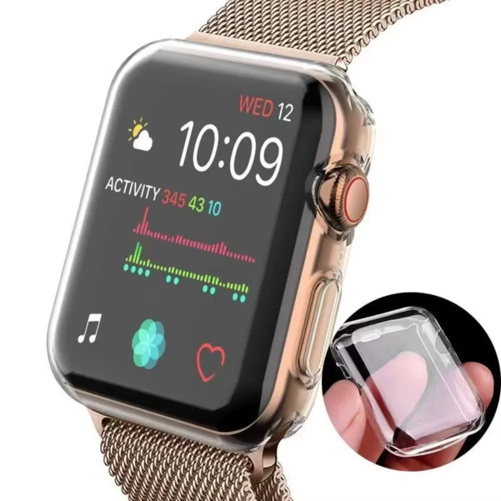 Protective Cover For Apple Watch 12 46mm 42mm Soft TPU Screen Protector bumper Cover Case iWatch Series 12 42/46mm Accessories