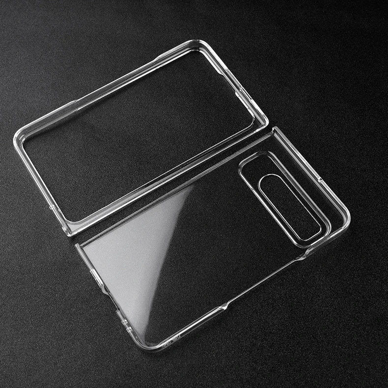 For Google Pixel Fold Transparent Plastic PC Hard Shell Shockproof Full Protective Back Cover On Google Pixel Fold