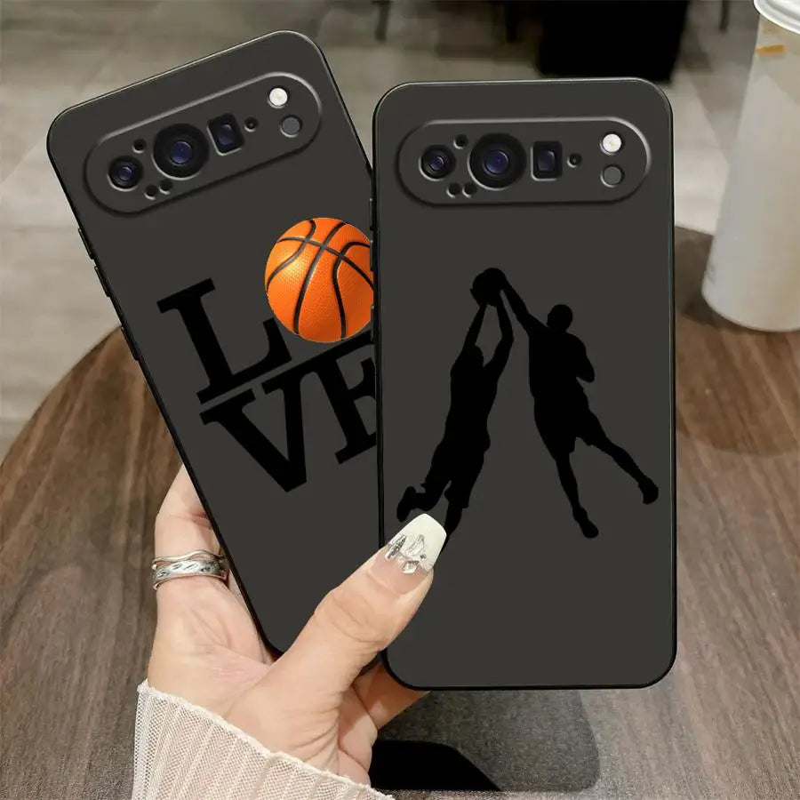Sport Love Basketball Texture Black Soft Shell Case for Google Pixel 9a 10 9 Pro XL 6a 8a 7a 6 7 8 Pro