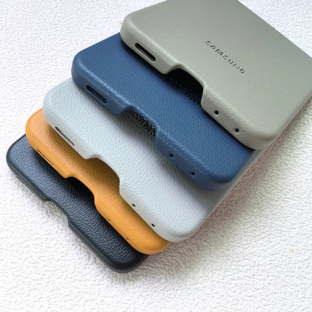 Samsung Galaxy Z Flip 8 5G Leather Case Luxury Premium Leather Phone Cover Slim Full Shockproof Back Shell Z Flip8 Cover & Box