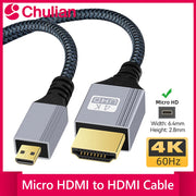 Micro HDMI-compatible to HDTV Cable 4K For GoPro Hero Raspberry Pi 4 Sony A6000 Nikon Yoga 3 Camera Micro HDMI Cord 0.3m 5m 10m