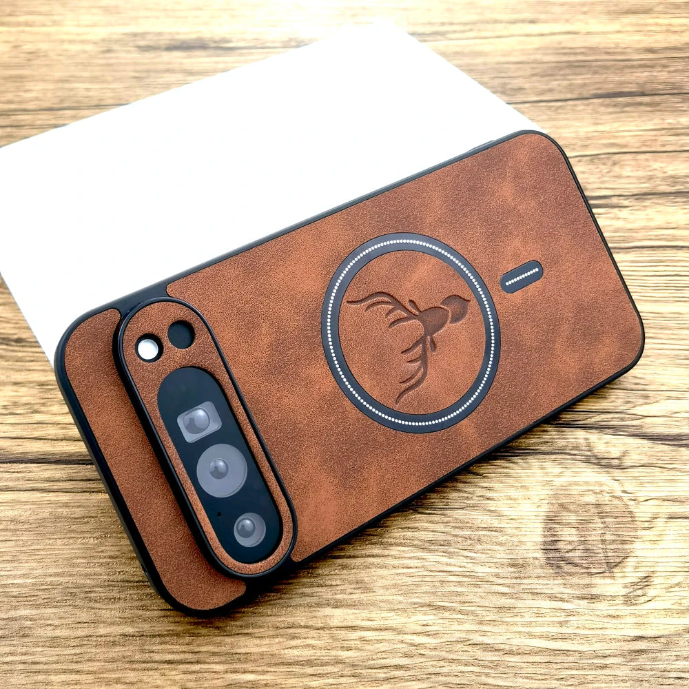 Luxury Faux Leather Case For Google Pixel 10 9 8 7 Pro XL A 9A 8A 7A 10Pro 9Pro 8Pro 7Pro ProXL Magsafe Wireless Charge Cover