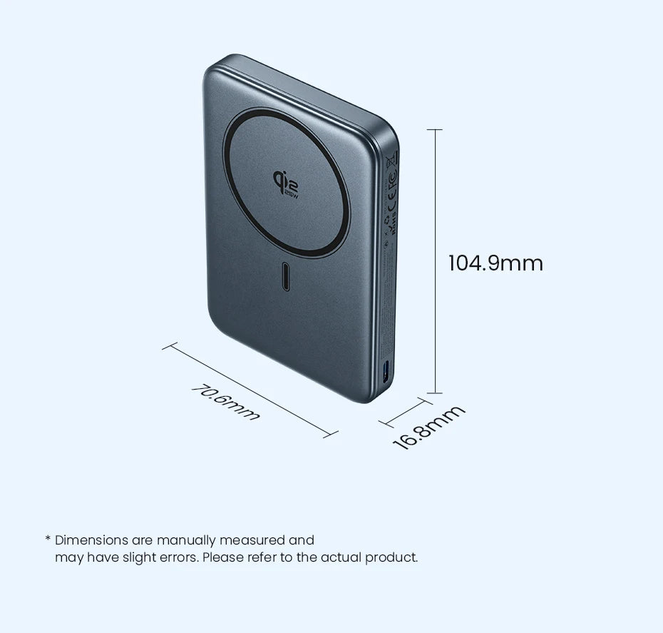 Vention Qi2.2 25W Power Bank 10000mAh 45W For Magnetic Wireless Portable Charger Battery for iPhone Samsung