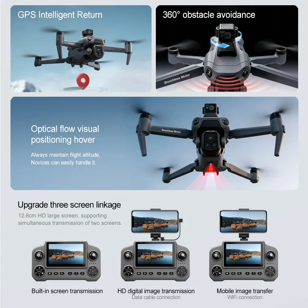 Original V918 Max GPS Foldable Drone 8K Dual Camera 360° Obstacle Avoidance Brushless 5G WiFi Screen Remote RC Quadcopter