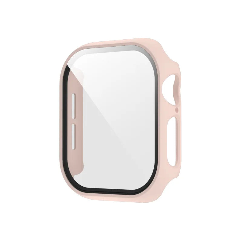 Tempered Glass+Case for Apple Watch Ultra 4 3 2 49 45 41 40 44 42 46mm PC Bumper Protector cover For iWatch 12 11 10 SE 9 8 7 6