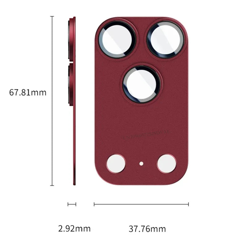 Camera Lens Protector for iPhone 18 Pro Max 18 Pro Full Cover Frosted Metal Alloy Tempered Glass Protective Cap Dark Cherry Blue